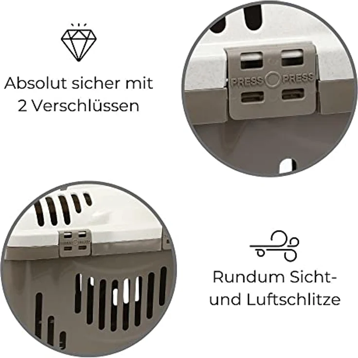 Transportbox Oben Öffnen Hunde Katzen Kleintier Transport Box Katzenbox Hundebox Open Top Stressfrei Dachöffnung – Bild 4