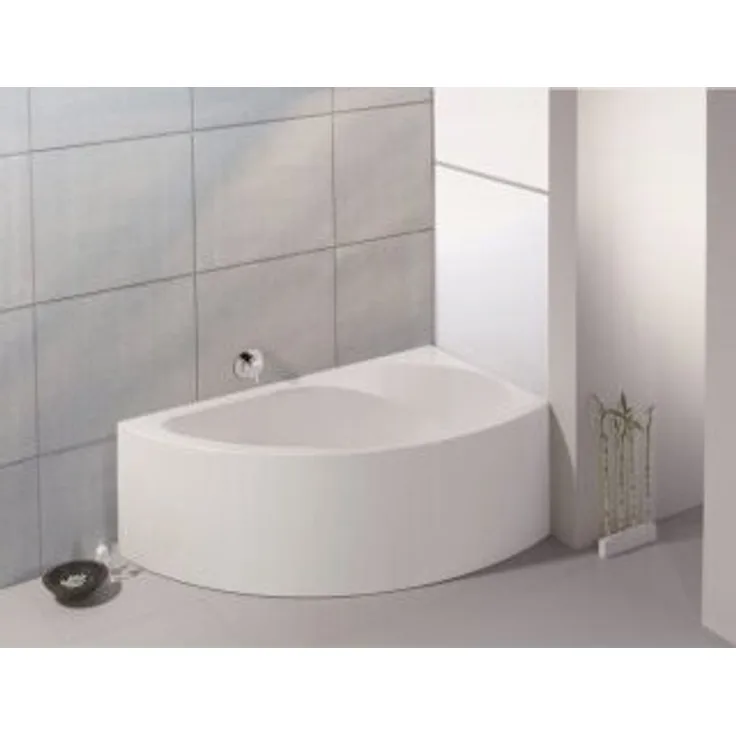 Hoesch Spectra Eckbadewanne 1710 x 1010 mm rechts, sanitär Acryl, weiß, mit angeformter Schürze, 200 l Nutzinhalt