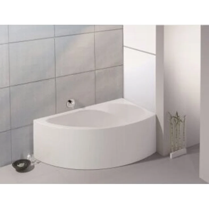 Hoesch Spectra Eckbadewanne 1710 x 1010 mm rechts, sanitär Acryl, weiß, mit angeformter Schürze, 200 l Nutzinhalt
