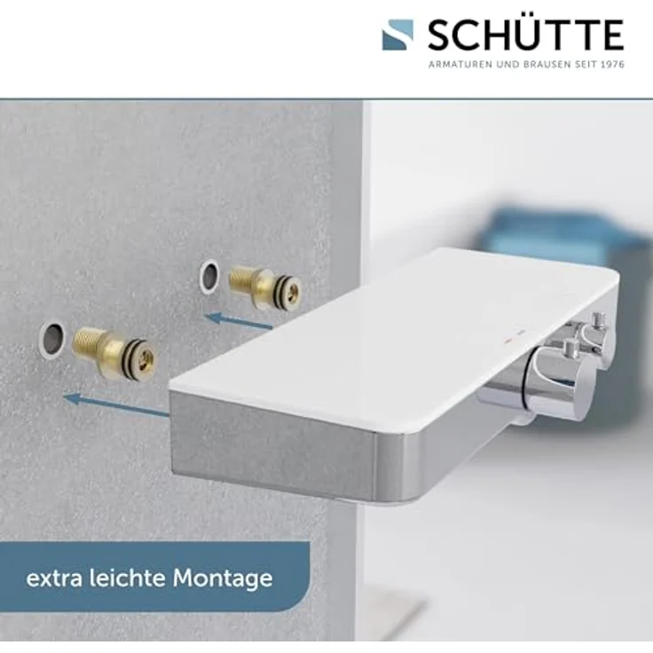 SCHÜTTE OCEAN Thermostat Duscharmatur, Chrom/Weiß, mit Ablage – Bild 3