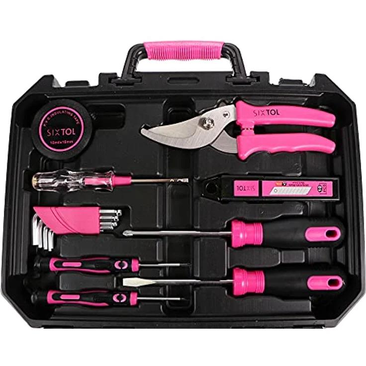 Sixtol Home Pink 88, Werkzeugkoffer mit 88 Teilen, verchromtem Kohlenstoffstahl, kompakte Größe 34 x 24 x 8 cm – Bild 4
