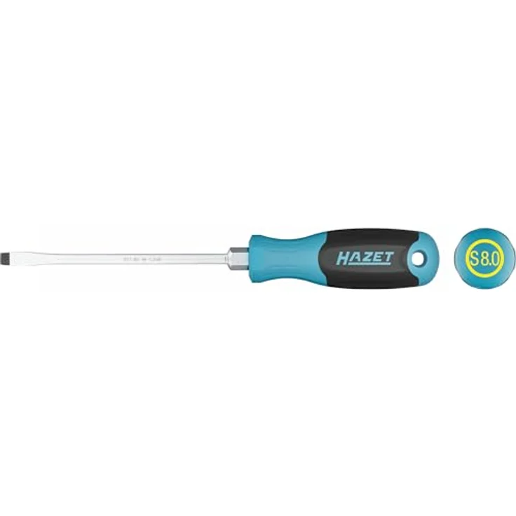 HAZET Schraubendreher 811-80, SW 1,2 x 8 mm Schlitz Profil, rutschfester 3-Komponenten-Griff für hohe Kraftübertragung, 272 mm Länge, Rundklinge, Ergonomischer Handgriff - Hazet – Bild 3