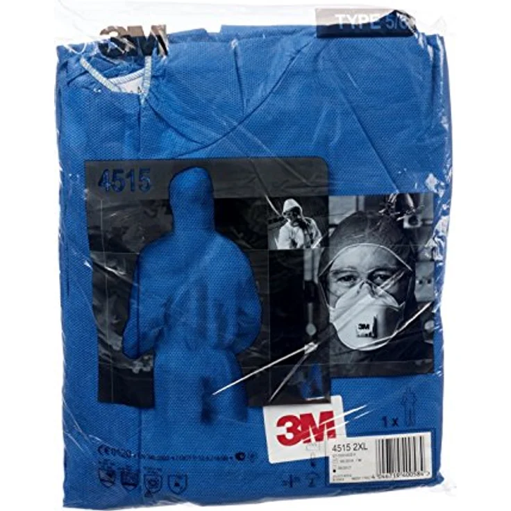 3M Schutzanzug 4515, SMS Vliesstoff, Blau, Größe XL, Schutz vor gefährlichen Stäuben und Spritzern, CE-Kategorie III – Bild 5