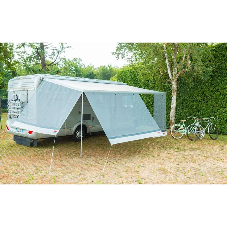 Fiamma Sun View F45,F65,F80, Markisenaufsatz Seitenwand, atmungsaktives Maschengewebe, 230 cm Länge, 220-260 cm Anbauhöhe