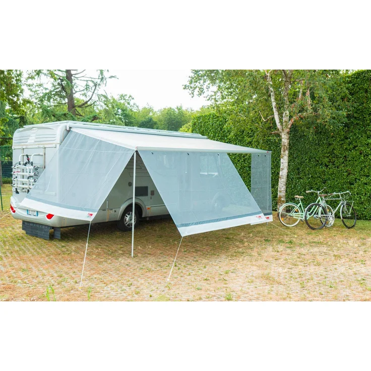 Fiamma Sun View F45,F65,F80, Markisenaufsatz Seitenwand, atmungsaktives Maschengewebe, 230 cm Länge, 220-260 cm Anbauhöhe