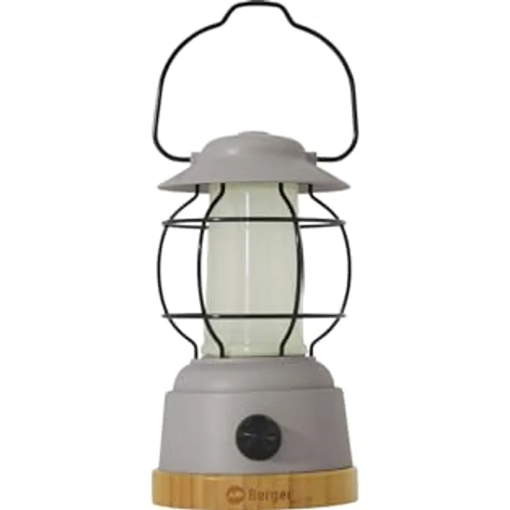 BERGER Hopuni Pro LED Campinglampe │aufladbare Outdoor Lampe dimmbar │kabellose Campinglaterne mit Akku & USB Kabel │ für Camping Zelt & Stromausfall (grau)