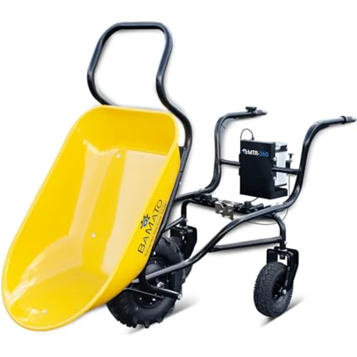 BAMATO Elektrische Schubkarre MTR-260, 280W Motor, 100L Volumen, 6 km/h, 260 kg Tragkraft, inkl. 40V Akku und Ladegerät – Bild 2