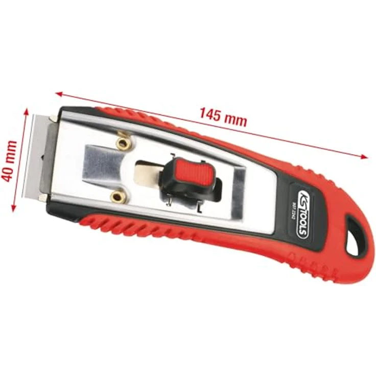 KS Tools 907.2242 Plakettenschaber, 40mm Rot mit einziehbarer Klinge – Bild 3