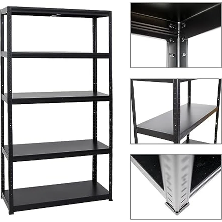 PROREGAL Metallregal Steel Eagle 180x100x40cm, Schwerlastregal mit 130kg Fachlast, schwarz, ideal für Küche, Keller und Garage – Bild 4