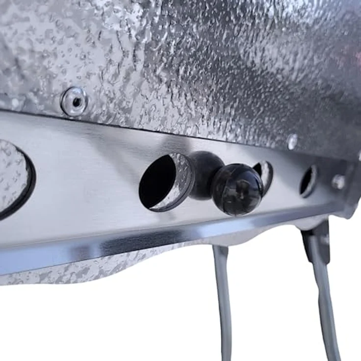 Grillpeter Holzkohlegrill Schaschlikgrill Astana Deluxe Mangal rostfreiem Edelstahl 1,5mm, mit BBQ Deckel und Seitenablage, Silber – Bild 8