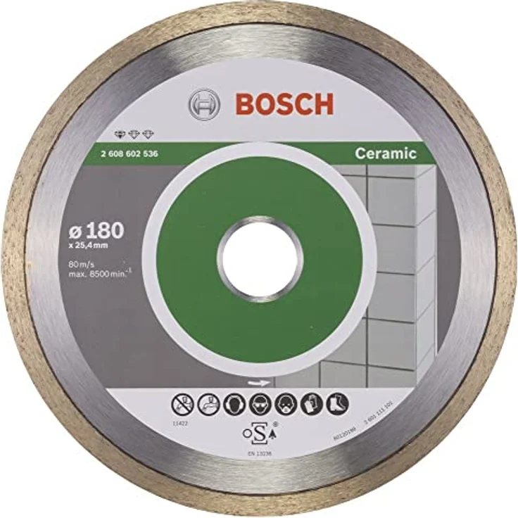 Bosch Professional Diamanttrennscheibe Standard für Ceramic, 180 x 25,40 x 1,6 x 7 mm, 2608602536 – Bild 4