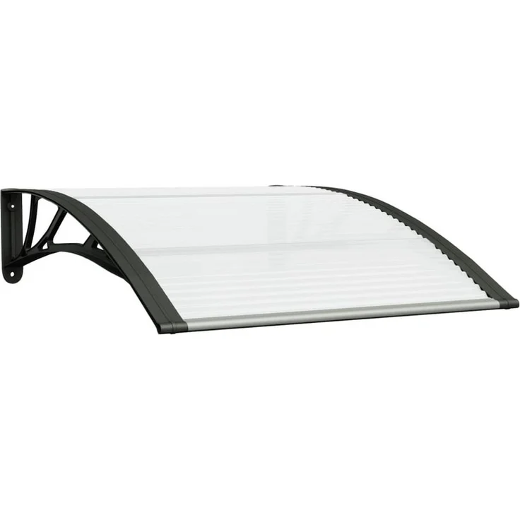 vidaXL Markise Türvordach Schwarz und Transparent 100x75 cm Polycarbonat (1-St) - Wetterfest, stabiler Rahmen, einfache Montage - Preisvergleich – Bild 1