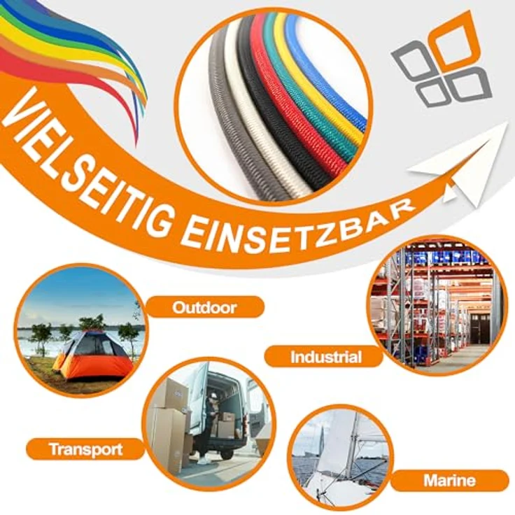 Dreamprint Expanderseil 10 m Schwarz 10 mm Gummiseil Gummischnur Spannseil Planenseil Spanngummi Gummileine Seil Schnur Band elastisch für Anhängerplane Planenbefestigung – Bild 6