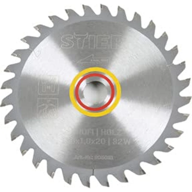 STIER Kreissägeblatt Profi Holz, 160 x 1,8 x 20mm, 5° Spanwinkel, 32 gehärtete Zähne, Wechselzahn – Bild 1