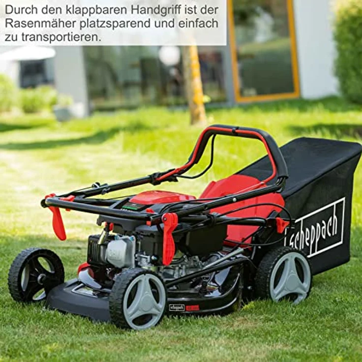 Scheppach MS161-46 Benzin Rasenmäher mit Antrieb, 46 cm Schnittbreite, 55L Fangbox, 7 Schnitthöhen, Mulchfunktion, Reinigungsfunktion, inkl. Motoröl – Bild 8
