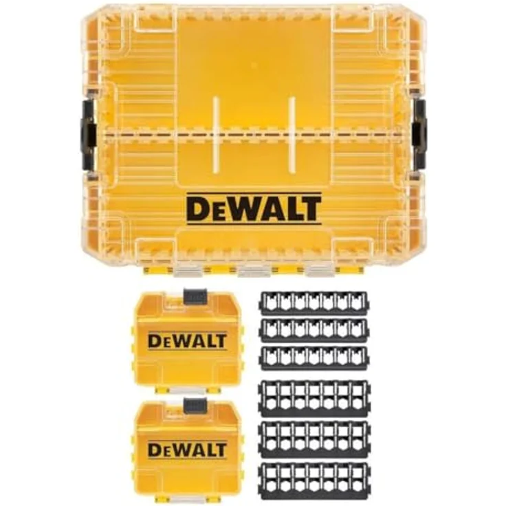 Dewalt Mittlerer toughcase™ Koffer, inklusive 2 Schüttboxen und 6 Halterungen für 25mm und 57mm Schrauberbits, leer zum Nachfüllen, DT70803-QZ – Bild 4
