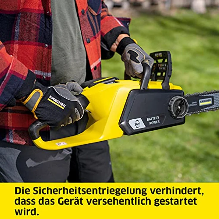 Kärcher CNS 36-35 Battery Akku-Kettensäge - Schwertlänge 35 cm, Kettengeschwindigkeit 21 m-s, Leistung je Akkuladung: 200 Schnitte, Gewicht 5,5 kg – Bild 5