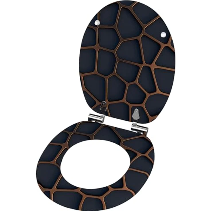 Sanilo WC Sitz Mesh, Hochwertiger Holz-Toilettendeckel mit Absenkautomatik und antibakterieller Oberfläche – Bild 4