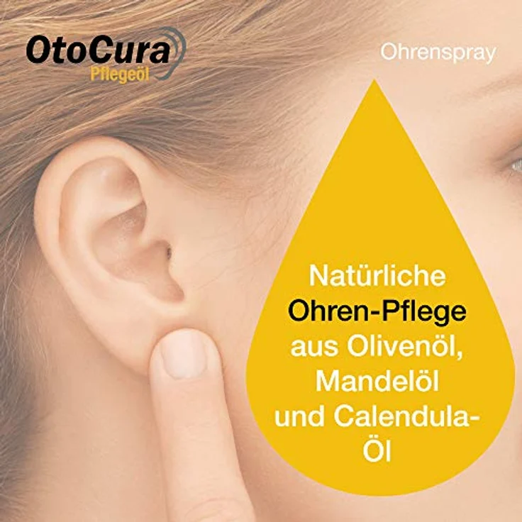 OtoCura Ohrenspray 10 ml, Ohrenreiniger aus Olivenöl, Mandelöl und Calendulaöl zur Ohren Reinigung und Pflege des äußeren Gehörgangs – Bild 2