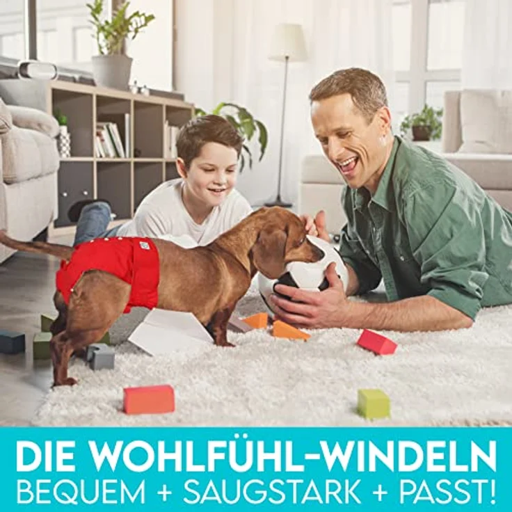 HUND IST KÖNIG® Hundewindeln für Hündinnen [3 STK] Saugstarke Läufigkeitshose für Hündinnen 3-Fach justierbar für festen Sitz - Hunde Windeln bei Läufigkeit & Inkontinenz – Bild 2