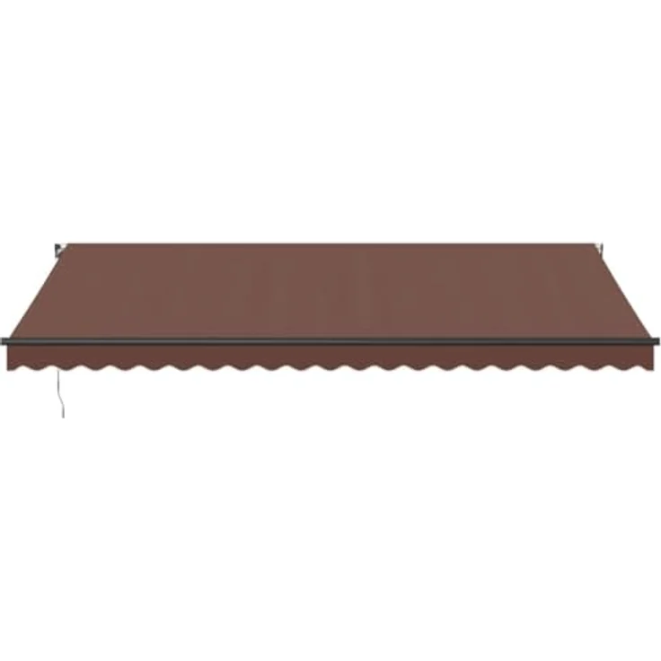 vidaXL Markise Manuell mit LEDs Braun 500x350 cm, UV-beständig, mit integrierter LED-Beleuchtung – Bild 4