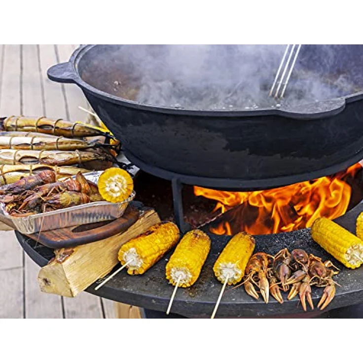 Purline Efp55R Holzkohlegrill mit runder Stahlplatte und Rost, Cortenstahl, 60cm Durchmesser, inkl. Schutzhülle – Bild 4