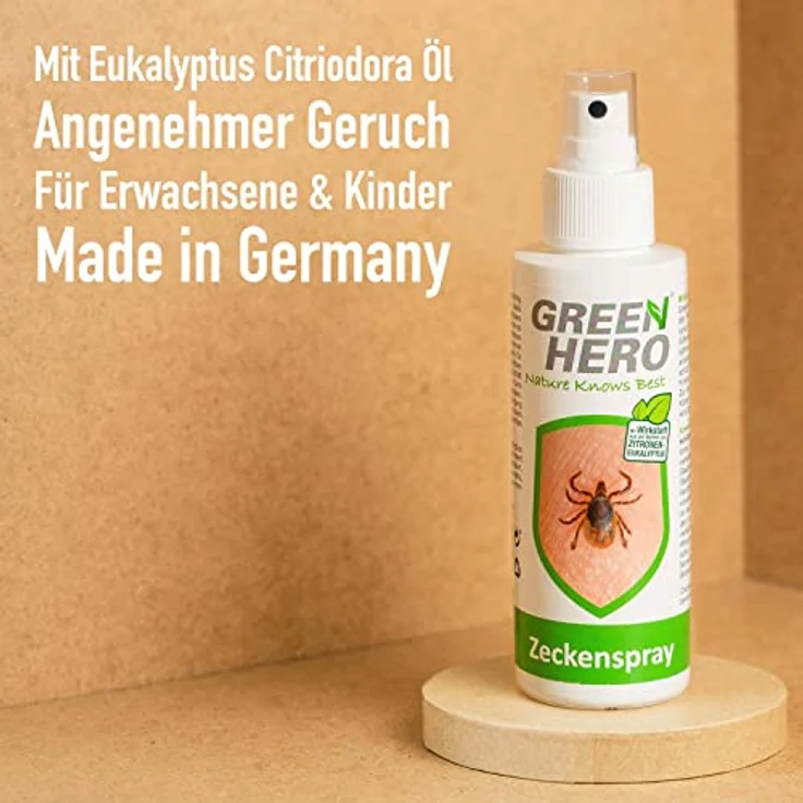 Green Hero Zeckenspray schützt zuverlässig vor Zecken, Mücken & Moskitos 100ml Zeckenschutz mit dem gut duftendem Wirkstoff EC-Öl, geeignet für Erwachsene und Kinder ab dem 6. Monat – Bild 2