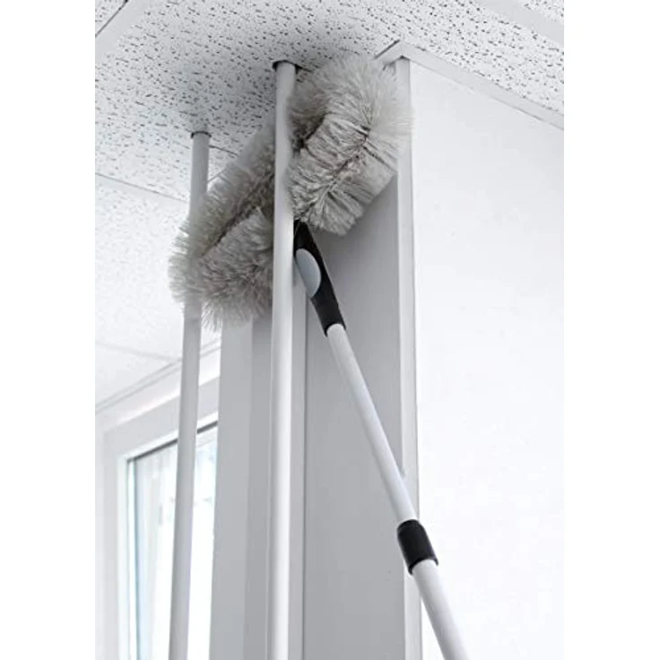 vom Pullach Hof Teleskopstange 4 Meter mit ovaler Staubbürste aus Aluminium, ausziehbar, inkl. Aufsatz zum Entfernen von Staub und Spinnenweben – Bild 9