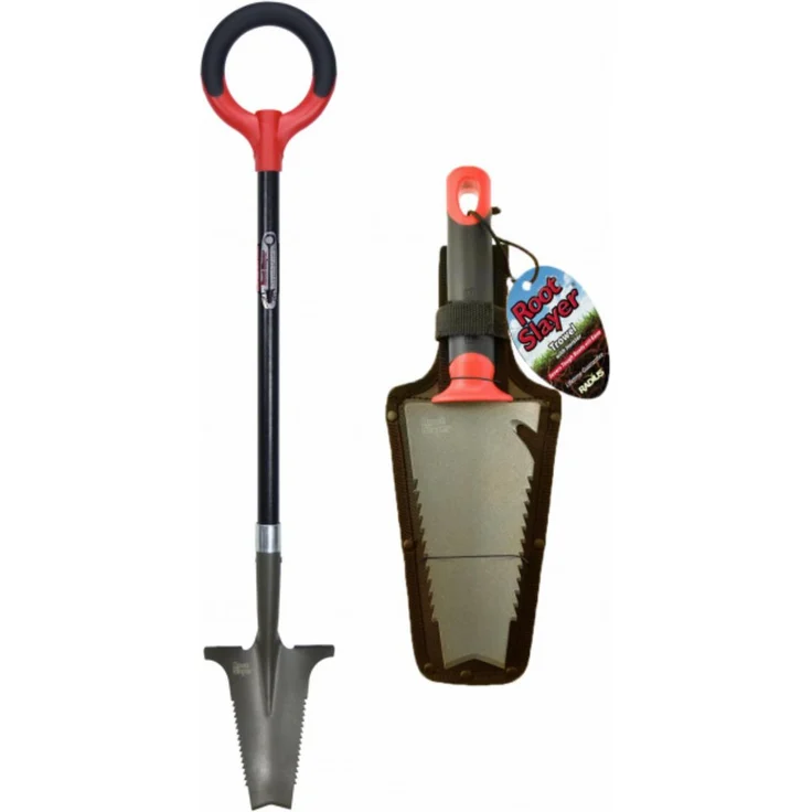 Root Slayer® Radius Wurzelspaten Set, 2-teilig mit Beetspaten und Blumenkelle, multifunktional mit scharfer Klinge zum Wurzelschneiden, ergonomisch und leicht