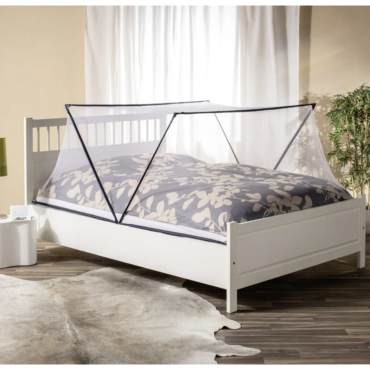 Windhager IS Falt-Moskitonetz 140 x 200 cm weiß/weiß, praktischer Mückenschutz für Bett und Reisen