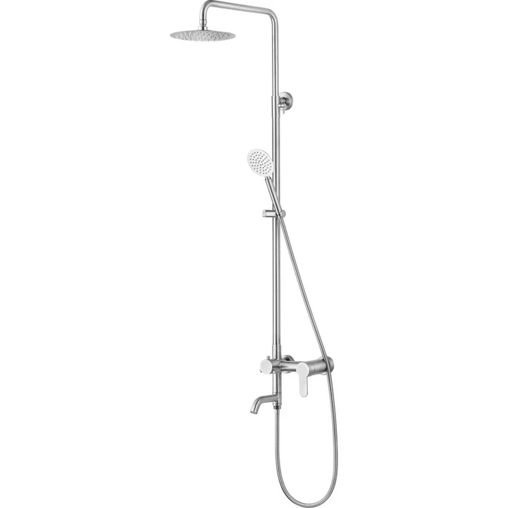 TRIZERATOP Steely Duschsäule, Edelstahl Dusch-Set mit Kopfbrause und Handbrause, Retro-Design, wassersparend und leicht zu reinigen