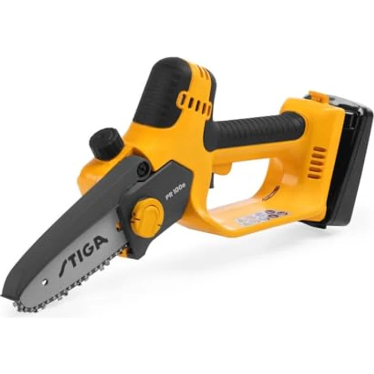 Stiga PR 100e Kit, 20 V Akku-Kettensäge mit 13 cm Schwert, inkl. Akku (2 Ah) und Ladegerät, ergonomischer Softgrip-Griff – Bild 2