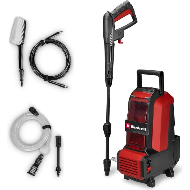 Einhell Akku-Hochdruckreiniger HYPRESSO 36/105, kabelloser Hochdruckreiniger mit 105 bar, 270 l/h, inkl. 2 Düsen und Waschbürste
