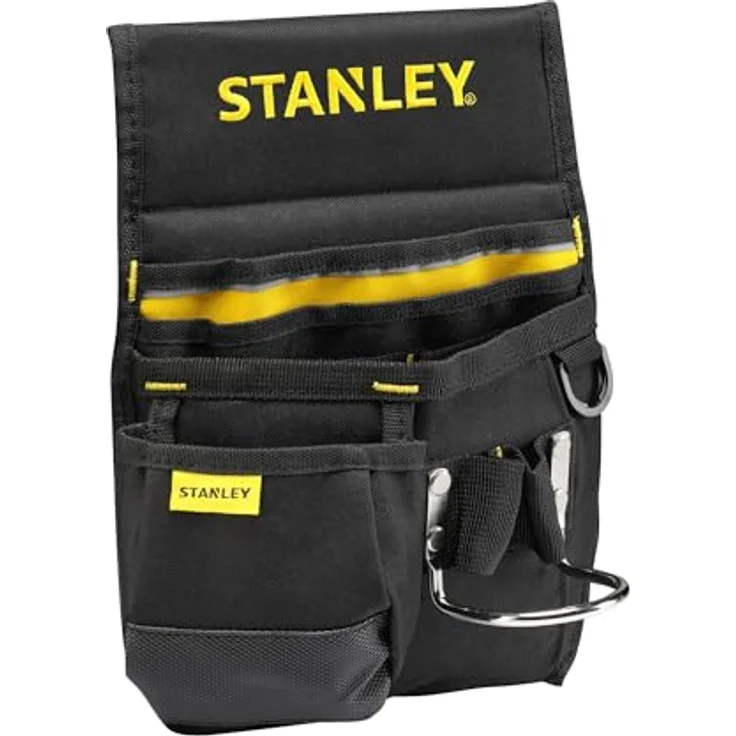 Stanley Gürteltasche - Werkzeuggürtel (33.2x23.5x7.5cm, 600 Denier Nylon, mit 2 Nageltaschen, 1 Hammerhalter und 1 Bandmaßtasche, leicht zugängliche Fächer) 1-96-181 – Bild 3