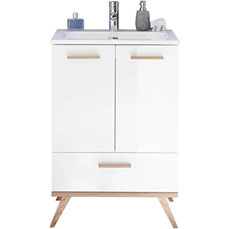 Pelipal Quickset 923 Waschtisch mit Unterschrank, Holzwerkstoff, Eiche Ribbeck quer NB, 89,5x61x46 cm