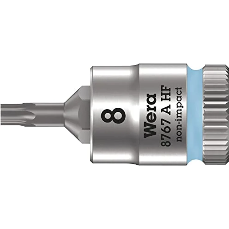 Wera 05003360001 8767 A HF Torx Bitnuss mit 1/4 Zoll-Antrieb und Haltefunktion, TX 8 x 28 mm, eisblau – Bild 1