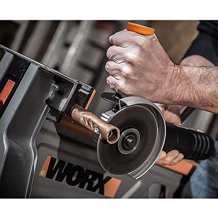 WORX WX800 Li-Ion Akku-Winkelschleifer 20V Kompakter Schleifer mit schmalem Körper, Zusatzhandgriff und leistungsstarkem 20V Akku zum Schleifen und Schneiden 115 mm Akku – Bild 6