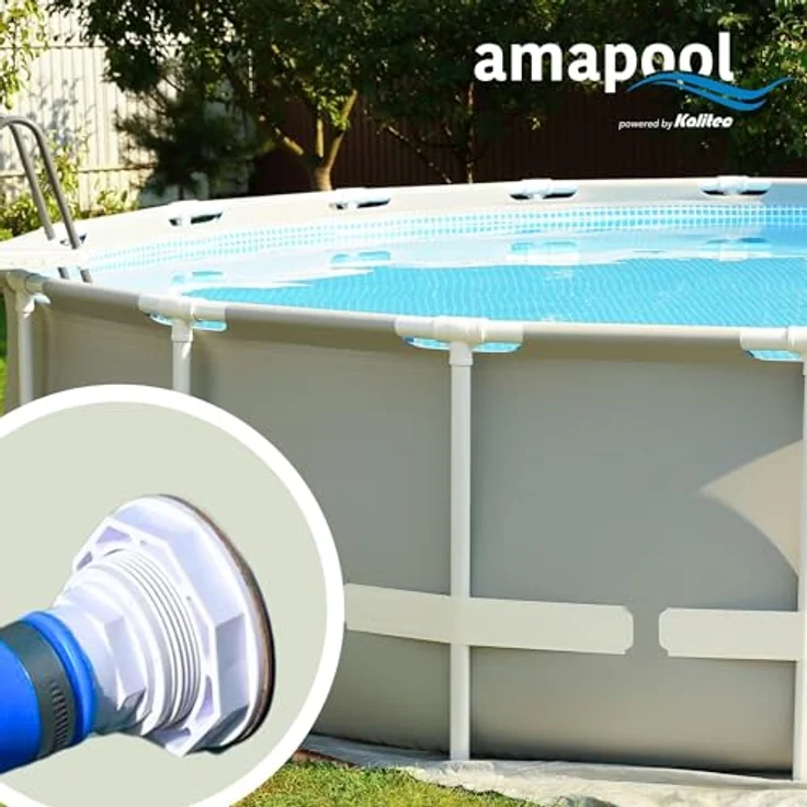 Amapool Einströmdüse 14 cm, verstellbare Einlaufdüse für Pool mit 38/32 mm Schlauchtülle, schwenkbarer Düsenkopf, tropfsicher mit Silikon-Dichtungen – Bild 2