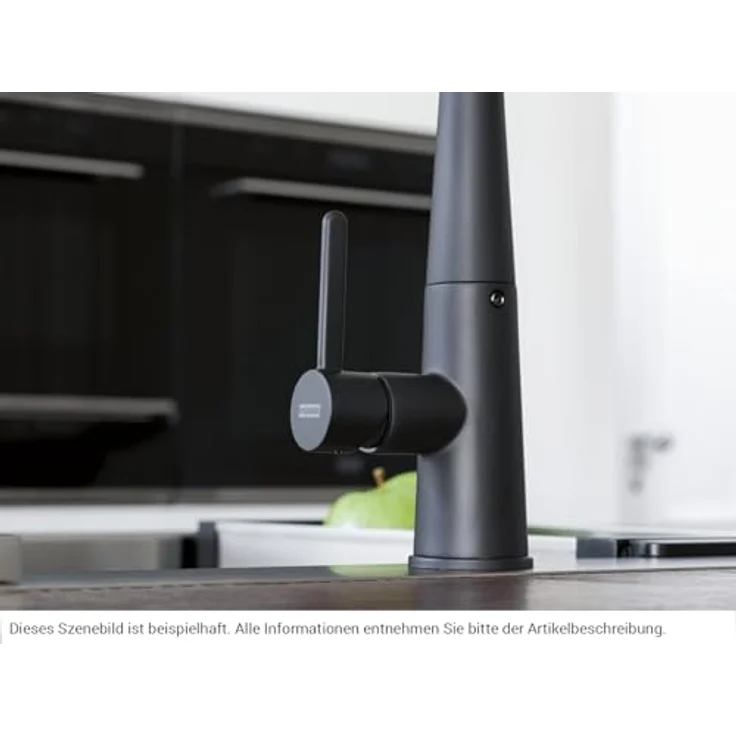 FRANKE Küchenarmatur Icon, Ausziehbare Schlauchbrause mit Laminar-Perlator, Black Matt – Bild 4