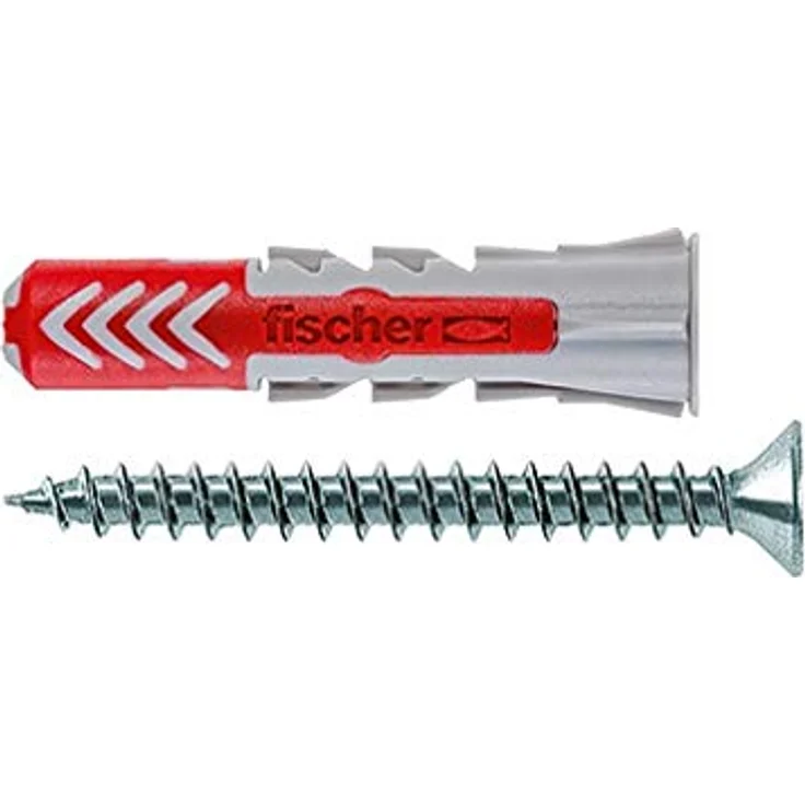 Fischer DuoPower 534997, Dübel 6 x 30 S mit integrierter Schraube, 12 Stück, für Mauerwerk, Beton und Gipskartonplatten – Bild 2