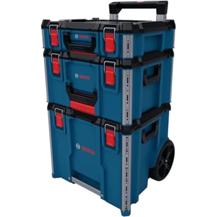 Bosch L-Boxx Contractor 3 in 1, Rollende Werkzeugkiste mit schlagfestem Gehäuse, wetterfestem Schutz IP65 und integrierten Aluminiumschienen – Bild 2
