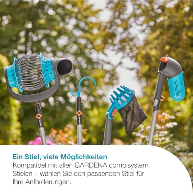 Gardena combisystem-Rollsammler, Obstsammler mit flexiblen Kunststoffstreben für Früchte von 4-9 cm Durchmesser, seitlicher Entleeröffnung und Schaufelfunktion – Bild 5