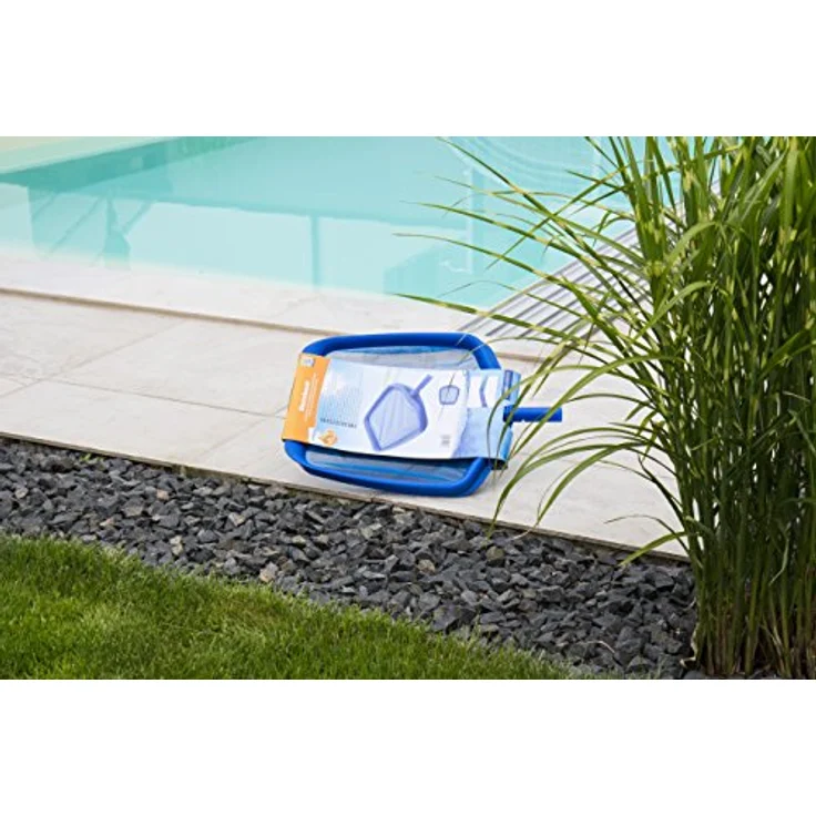 Steinbach Poolreinigung Laubkescher mit verstärktem Kunststoffrahmen, Blau, 360x380 mm – Bild 6