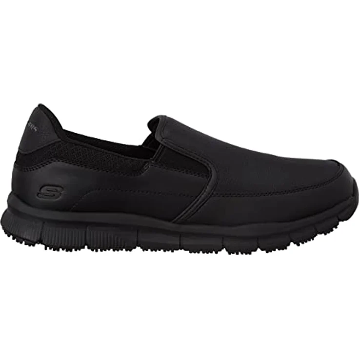 Skechers NAMPA-GROTON Berufsschuh Slipper für Gastronomie, Pflege, Krankenhaus mit Strecheinsätzen, schwarz – Bild 6
