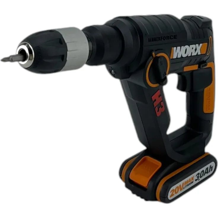 Worx WX390.31 Akku Bohrhammer H3 3in1 20V 3.Ah Li-Ion Schwarz