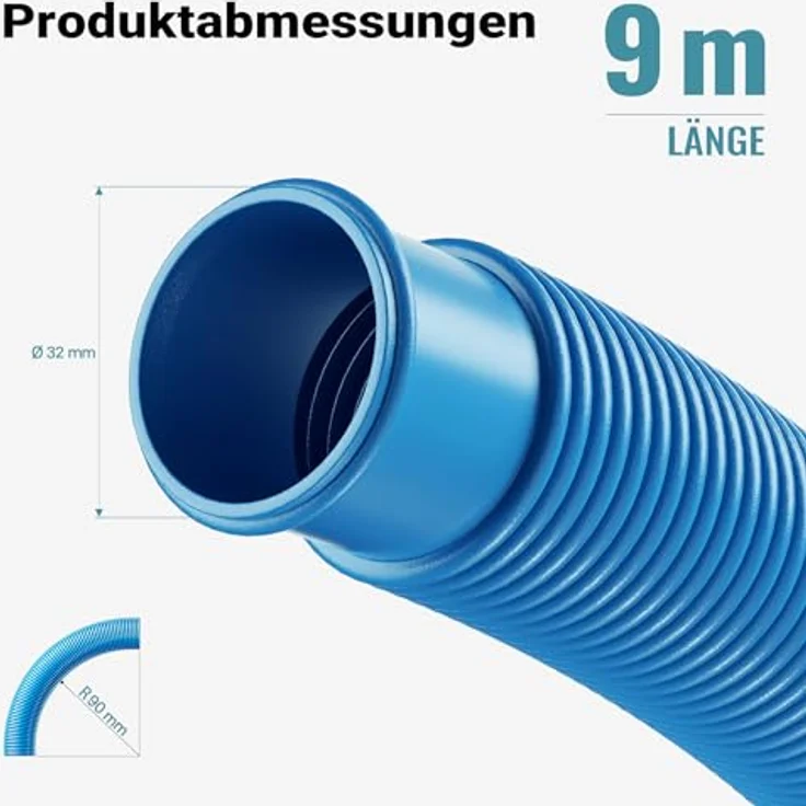 9m - 32mm - Schwimmbadschlauch mit 165g-m - Made in Europe – Bild 5