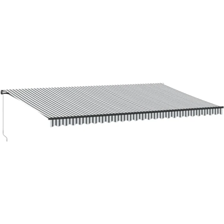 vidaXL Markise Manuell mit LEDs Anthrazit & Weiß 600x350 cm, Robustes Aluminiumgestell, UV-beständiges Material, LED-Beleuchtung – Bild 1