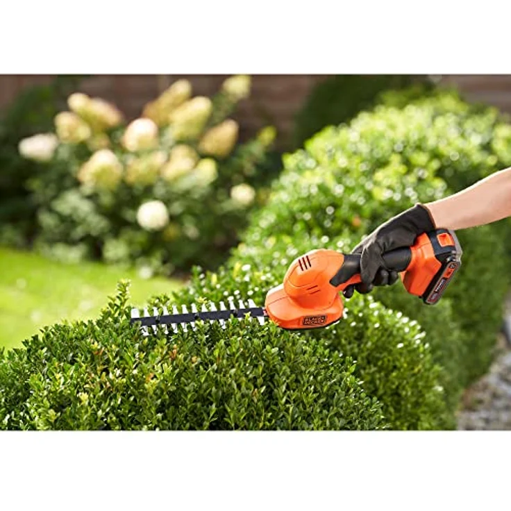 Black+Decker BCSS18B-XJ Akku Gras- und Strauchscheren-Set 18V werkzeugloser Messerwechsel Laufzeit c – Bild 6