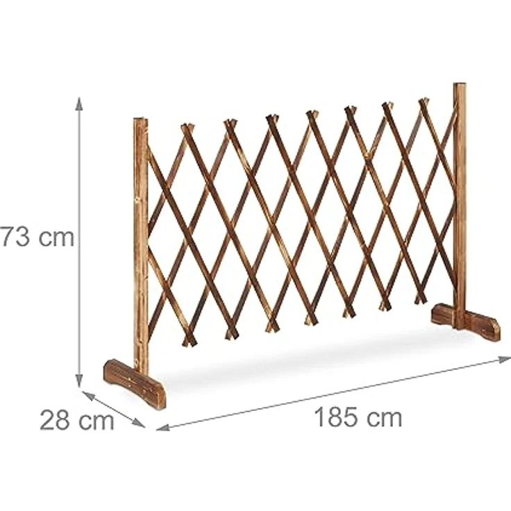 Relaxdays Rankgitter Holz, ausziehbar bis 185 cm, Rankhilfe Kletterpflanzen, Scherengitter freistehend, Garten, Natur – Bild 4