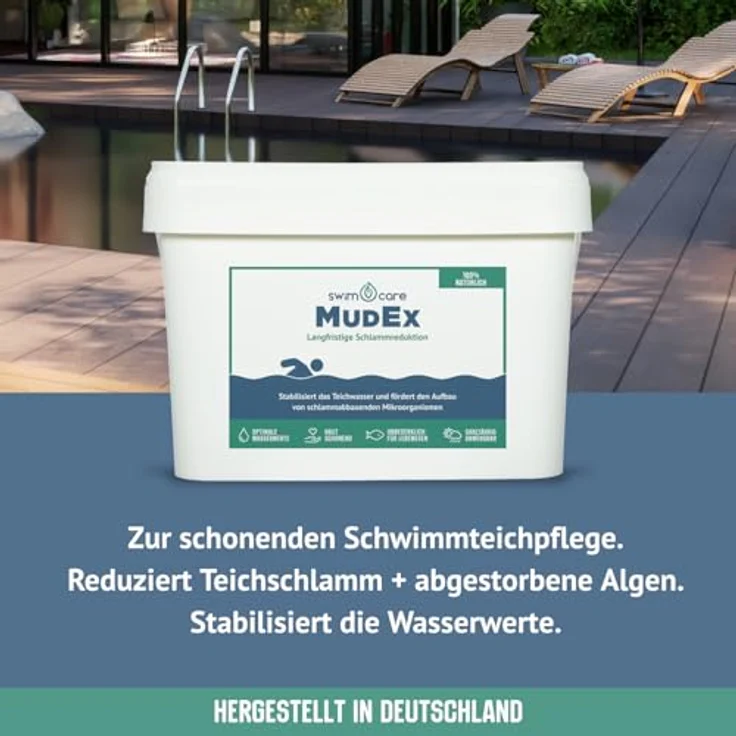 swimcare Teichpflege MudEx, Langfristige Schlammreduktion, 10 kg Eimer, 100% natürlich & unschädlich – Bild 4